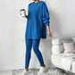 Geripptes Hoodie- und Hosen-Set für Damen