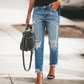 📢📢50%Rabatt!!!🎉✨Vintage-Jeans mit Rissen und geradem Bein für Damen
