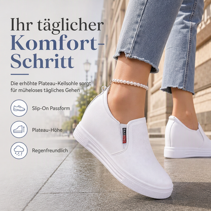 🔥 50% RABATT! Damen-Slipper aus weichem Leder – versteckte Erhöhung & rutschfeste Sohle