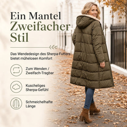 Wendbare, wattierte Slim-Fit-Mantel mit Kapuze