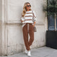 Gestreiftes Sweatshirt und Jogginghosen-Set für Damen