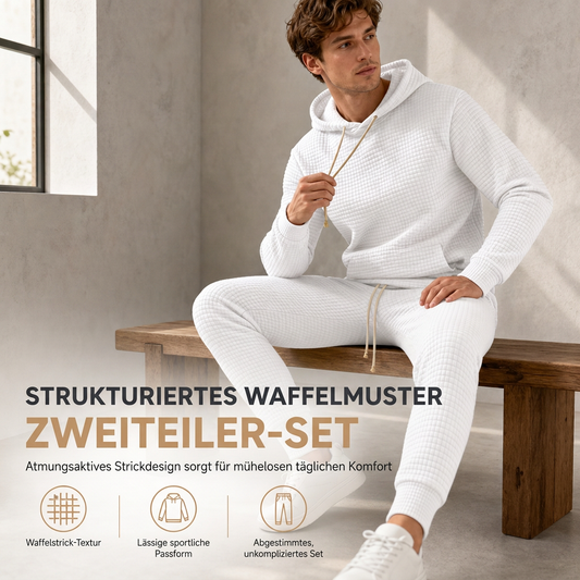 🚀✈ Kostenloser Versand + 50% Rabatt 🔥🔥Herren-Jogginganzug mit Kapuze aus Waffel-Jacquard