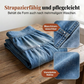 Damen Jeans-Maxirock mit hoher Taille, gestuftem A-Linien-Schnitt