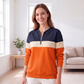 📢🎉50%Rabatt!!!🛍️✨Damen-Sweatshirt mit Farbblock und halbem Reißverschluss