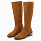 📢📢50% Rabatt!!! 🎉✨ Damen Überkniestiefel aus Wildleder mit Blockabsatz