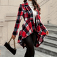 🔥 Sonderangebot: 50% Rabatt ✨ Karierter Damen-Peplum-Mantel mit High-Low-Saum