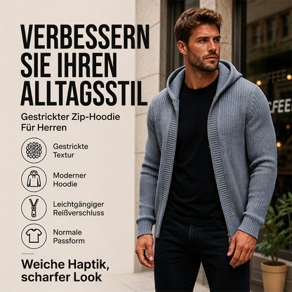 🏃‍♀️ Wird schnell verkauft – nicht verpassen!  Legerer Kapuzen-Strickpullover mit Reißverschluss für Herren