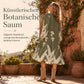 Damen Boho-Kleid aus strukturiertem Krepp – locker, mit Seitentaschen & Botanik-Saum