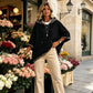 Damen-Hoodie mit Leopardenmuster-Besatz