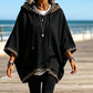 Damen-Hoodie mit Leopardenmuster-Besatz