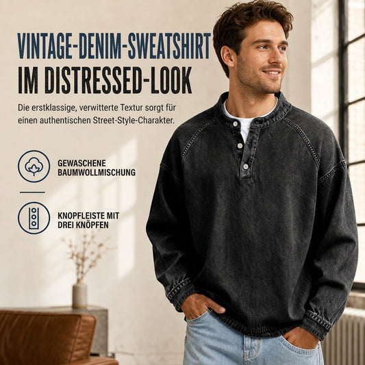 Herren Vintage-Freizeit-Sweatshirt mit lockerer Passform