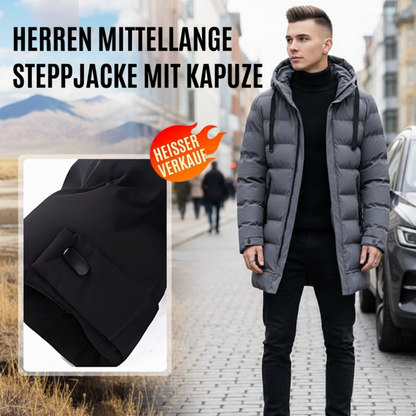 📢🎉50%Rabatt!!!🛍️✨Mittellange Kapuzen-Steppjacke für Herren