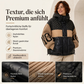 Damen Steppjacke mit Patchwork-Muster und Kapuze
