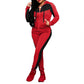Damen 2-teiliges Color-Block Trainingsanzug-Set