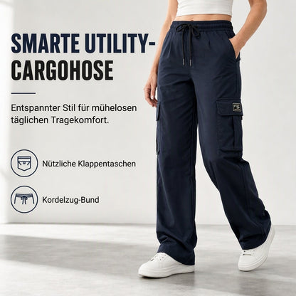 🔥 50% RABATT 🎯 Damen-Cargohose – lockere Passform, gerades Bein & elastischer Bund mit Kordelzug