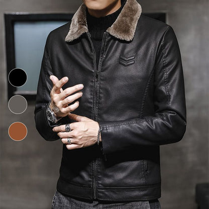 🏷️ Spare 50% – Nur für kurze Zeit 🔥🧥 Plush-Lined Warmth, Refined Leather-Look Style | Men's Zip Jacket