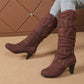 📢📢50% Rabatt + Gratis Versand✈👢Damen-Stiefel aus Kunstwildleder, lässige Kniehochstiefel