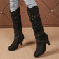 📢📢50% Rabatt + Gratis Versand✈👢Damen-Stiefel aus Kunstwildleder, lässige Kniehochstiefel