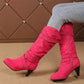 📢📢50% Rabatt + Gratis Versand✈👢Damen-Stiefel aus Kunstwildleder, lässige Kniehochstiefel