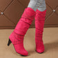 📢📢50% Rabatt + Gratis Versand✈👢Damen-Stiefel aus Kunstwildleder, lässige Kniehochstiefel