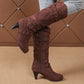 📢📢50% Rabatt + Gratis Versand✈👢Damen-Stiefel aus Kunstwildleder, lässige Kniehochstiefel