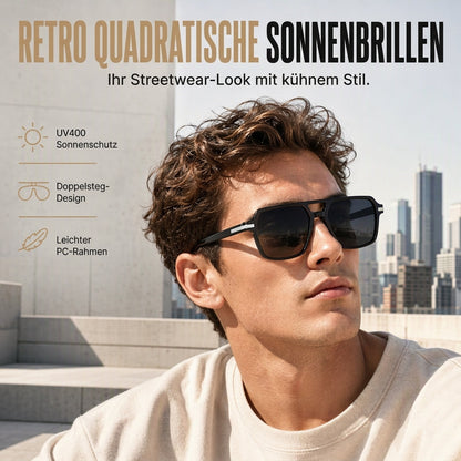 🗣️ 100.000 Leute schwärmen davon – probieren Sie es auch? Vintage Retro Quadratische Sonnenbrille