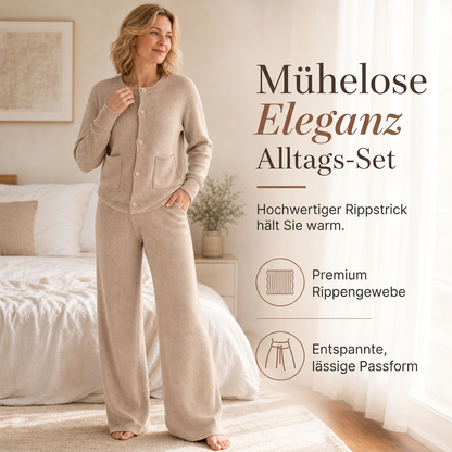 📢📢50%Rabatt!!!🎉✨Legeres zweiteiliges Strickset für Damen: Strickcardigan und Weite-Hose