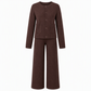 📢📢50%Rabatt!!!🎉✨Legeres zweiteiliges Strickset für Damen: Strickcardigan und Weite-Hose