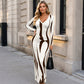 🔥 Beliebtes Produkt ！✨Bedrucktes langärmeliges Bodycon-Maxikleid für Damen