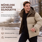 🎯💥 50% Rabatt + Gratis Versand! 🚚✨Herren Winter-Steppjacke mit Kapuze im Color-Block-Design