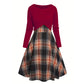 🍂 Elegantes Karo-Kleid mit Crop-Top-Set – Feminin, bequem & immer passend