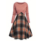 🍂 Elegantes Karo-Kleid mit Crop-Top-Set – Feminin, bequem & immer passend