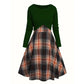 🍂 Elegantes Karo-Kleid mit Crop-Top-Set – Feminin, bequem & immer passend