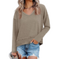 📢🎉50%Rabatt!!!🛍️✨Lockeres Langarmshirt mit V-Ausschnitt für Damen