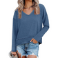 📢🎉50%Rabatt!!!🛍️✨Lockeres Langarmshirt mit V-Ausschnitt für Damen