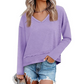 📢🎉50%Rabatt!!!🛍️✨Lockeres Langarmshirt mit V-Ausschnitt für Damen