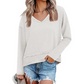📢🎉50%Rabatt!!!🛍️✨Lockeres Langarmshirt mit V-Ausschnitt für Damen
