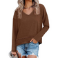 📢🎉50%Rabatt!!!🛍️✨Lockeres Langarmshirt mit V-Ausschnitt für Damen