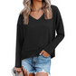 📢🎉50%Rabatt!!!🛍️✨Lockeres Langarmshirt mit V-Ausschnitt für Damen