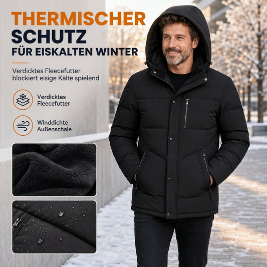 🔥 50% RABATT 🧥 Herren-Wintermantel mit Fleecefutter und abnehmbarer Kapuze 🚚 Versandkostenfrei