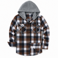 Karierter Kapuzenpullover mit Reißverschluss für Herren, lockere Passform, American Style, angerautes Hoodie-Sweatshirt