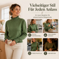 Elegantes, gemütliches Strickoberteil für Damen mit Rüschenbesatz