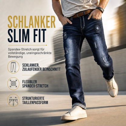 🏃‍♀️ Es wird im Akkord weggeschnappt – zögern Sie nicht! Herren Stretch Jeans, schmale Passform, mit Riss-Details