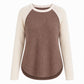 📢🎉50%Rabatt!!!🛍️🤠 Damen Western Ranch-Stil Raglan-Strickoberteil – Strukturiert, bequem & immer passend