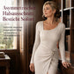 ⏰ Countdown läuft – 50% nur noch 3 Tage! Damen Herbst Winter Einfarbiges Stricktextur Langes Kleid mit Unregelmäßigem Ausschnitt