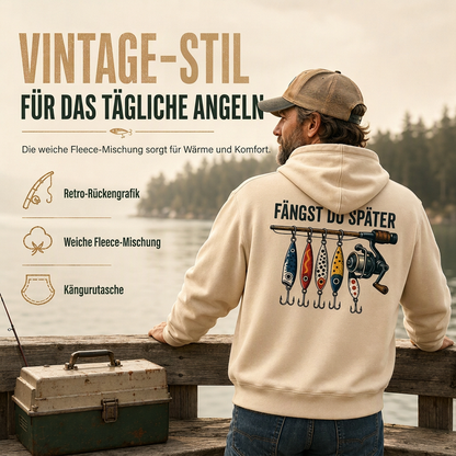 📢🎉50%Rabatt!!!🛍️✨Herren Retro Angel-Hoodie – lockere Passform, weicher Sweatstoff mit Fleece-Futter & Kängurutasche