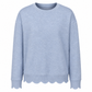 Damen Sweatshirt mit Muschels-cut Saum und Rundhals