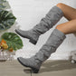 🔥 50% Rabatt – nur heute! 👢 Damen lässige kniehohe Stiefel mit Gürtelschnalle