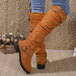 🔥 50% Rabatt – nur heute! 👢 Damen lässige kniehohe Stiefel mit Gürtelschnalle