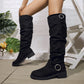 🔥 50% Rabatt – nur heute! 👢 Damen lässige kniehohe Stiefel mit Gürtelschnalle